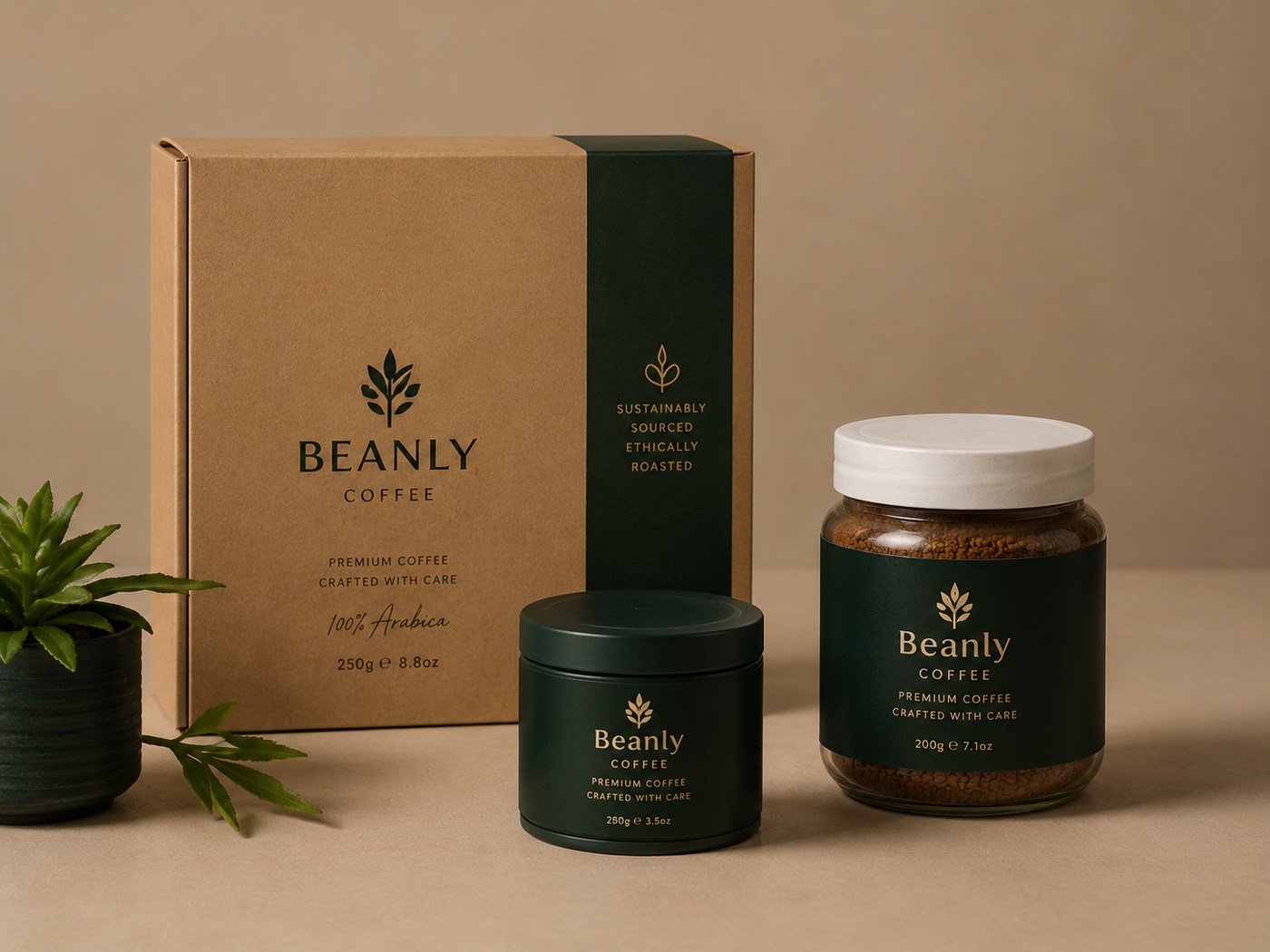Beanly Coffee packaging